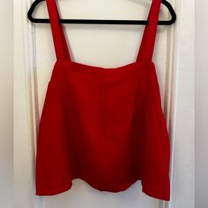 J. Crew - NWOT - Bow-Back Linen Top - Red - Size L